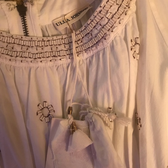 White Woman Adama Embellished Cotton-Poplin Mini Dress - Picture 6 of 7